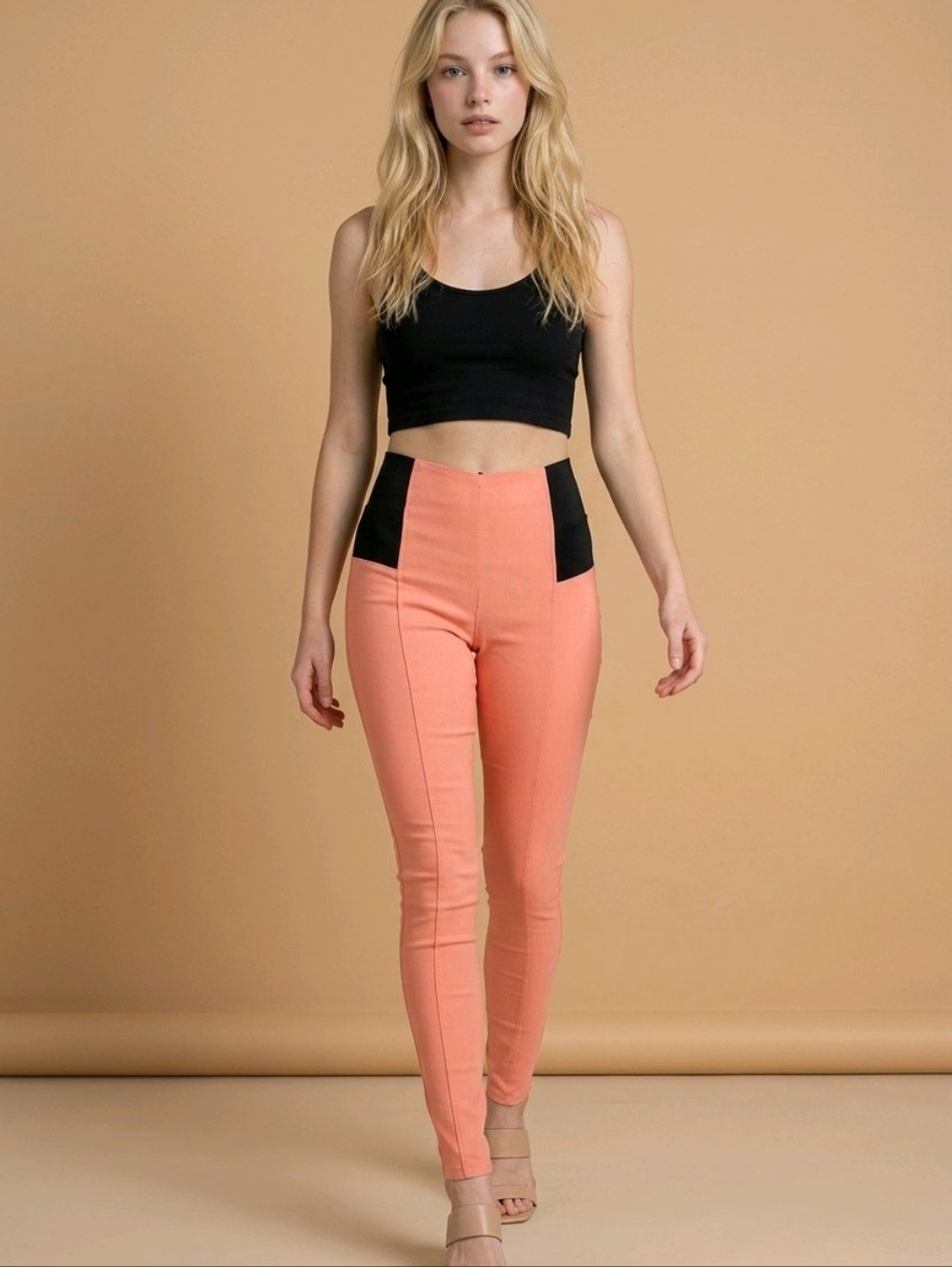 Coral High waisted skinny pants Small